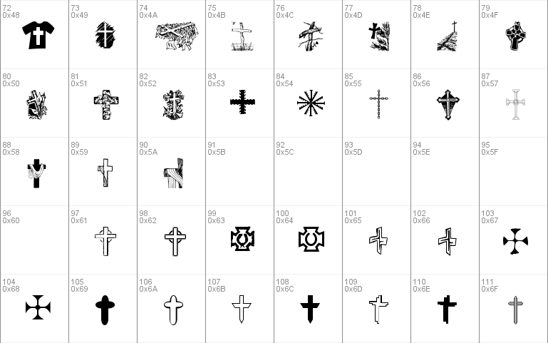 Christian Crosses V font