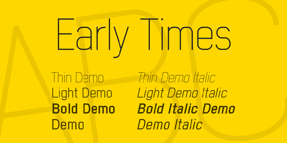 Early Times Demo font