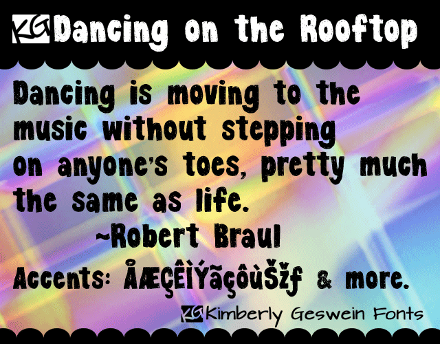 KG Dancing on the Rooftop font