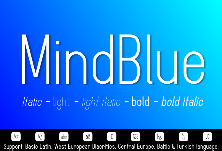 MindBlue Light font