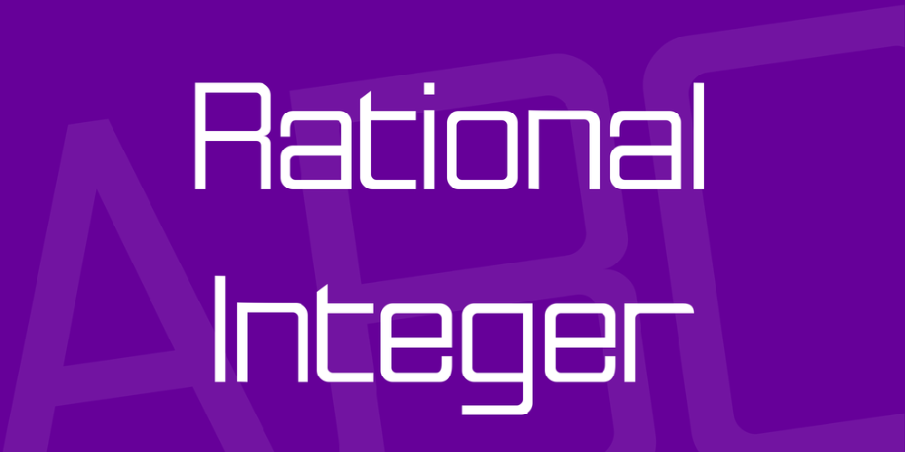 Rational Integer font