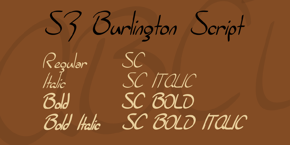 SF Burlington Script font
