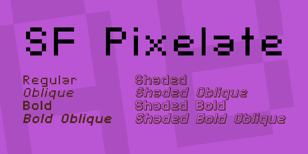 SF Pixelate font