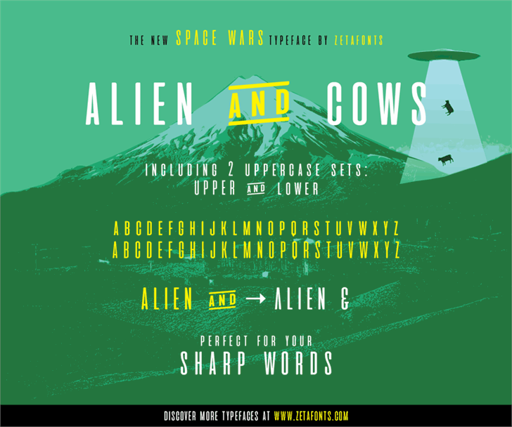aliens and cows font