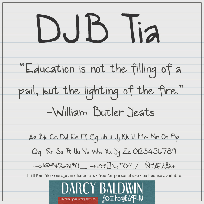 DJB Tia font