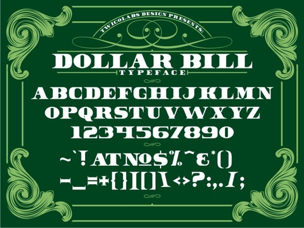 Dollar Bill font