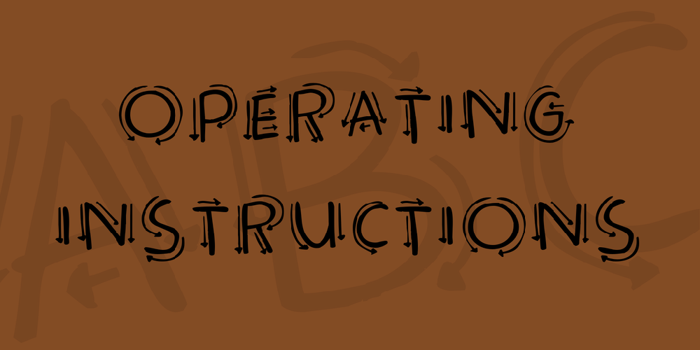 Operating instructions font