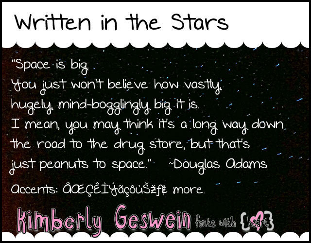 Written in the Stars font