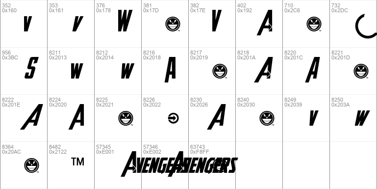 the avengers font sans serif