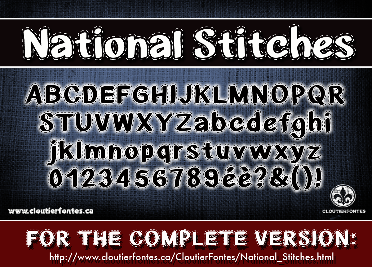 CF National Stitches font
