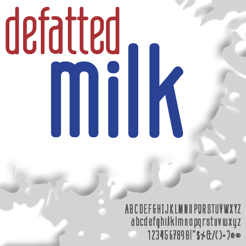 defatted milk font