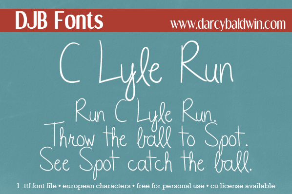 DJB CLyleRun font