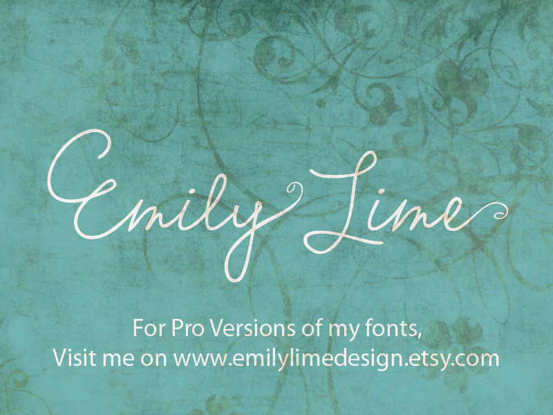 Emily Lime Words font