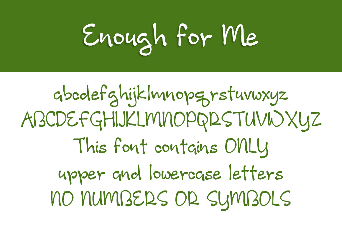 enough for me font