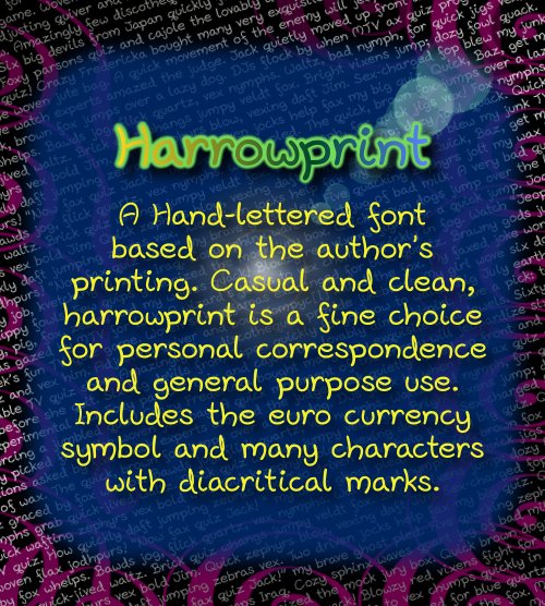 Harrowprint font