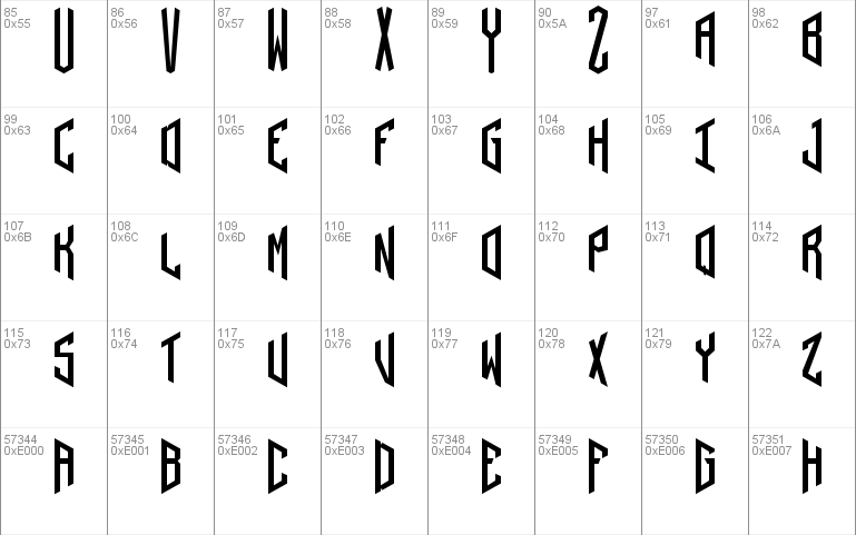 Hex font