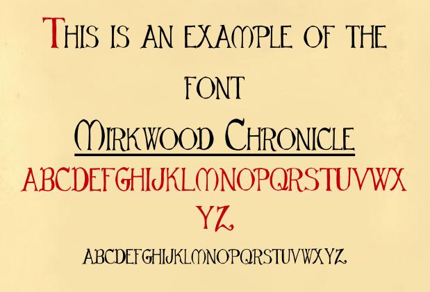 Mirkwood Chronicle font