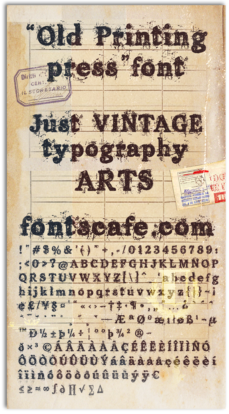 Old printing press_FREE-version font