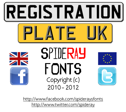 REGISTRATION PLATE UK font