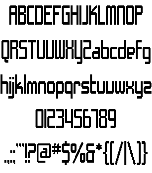 SF Chrome Fenders Condensed font