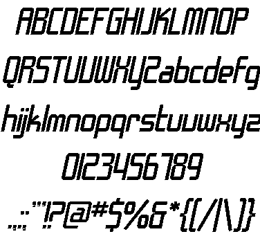 SF Chrome Fenders Condensed font