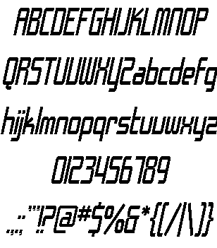 SF Chrome Fenders Condensed font