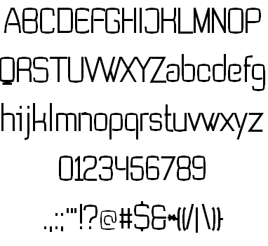 Tevegraphy font