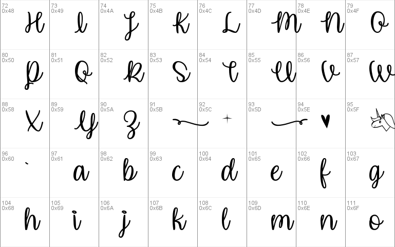 Unicorn Calligraphy font