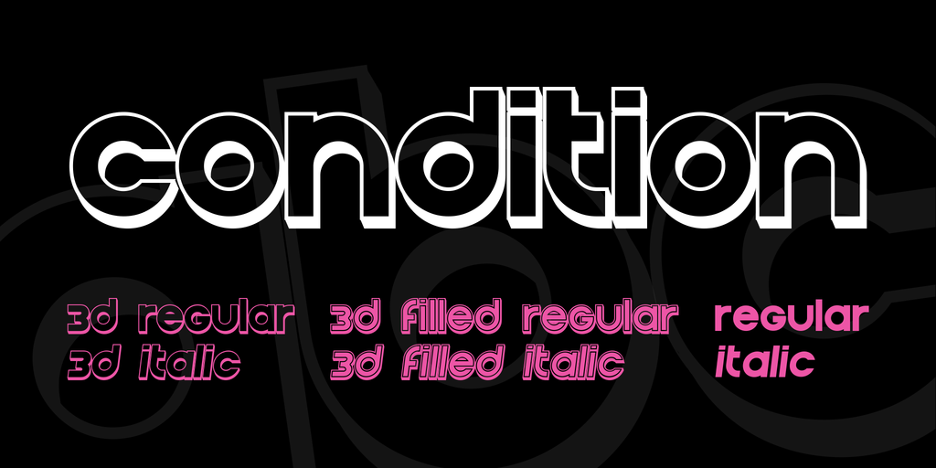 Condition 3D font