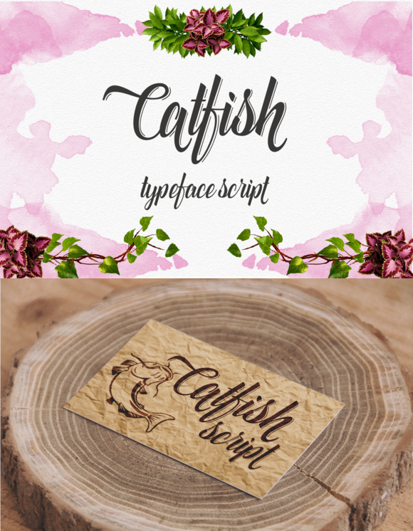 Catfish line Script font