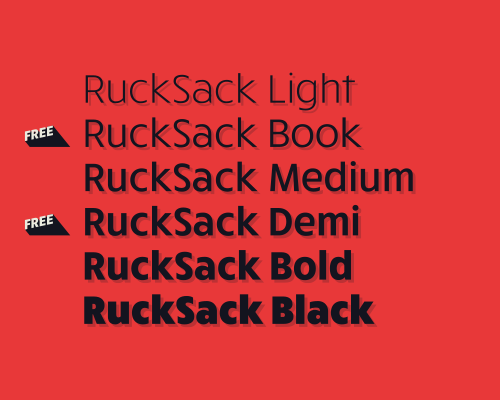 RuckSack Black font