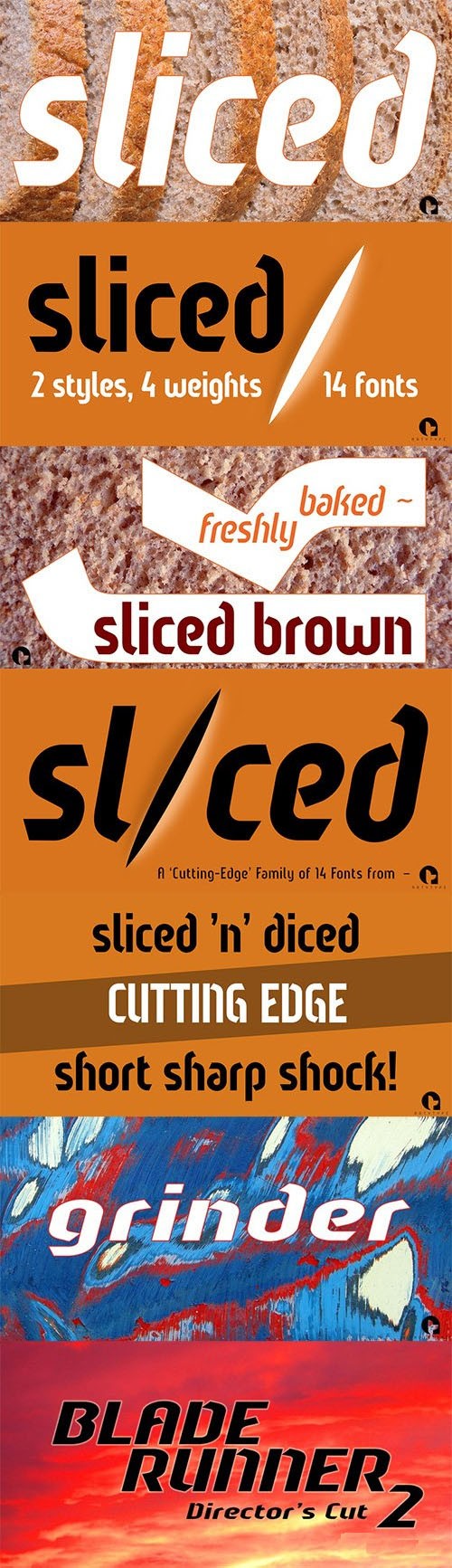 Sliced-DownTilted font