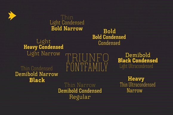 Triunfo Light Condensed Rustik font