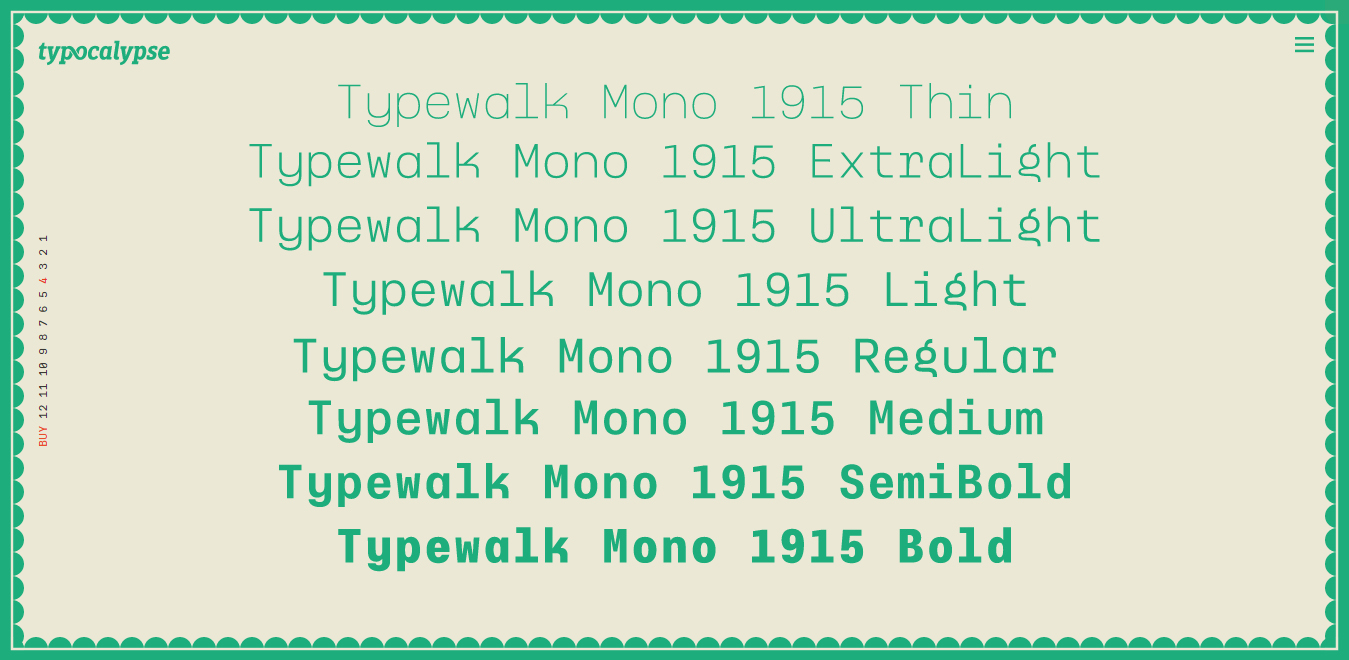 Typewalk Mono 1915 font