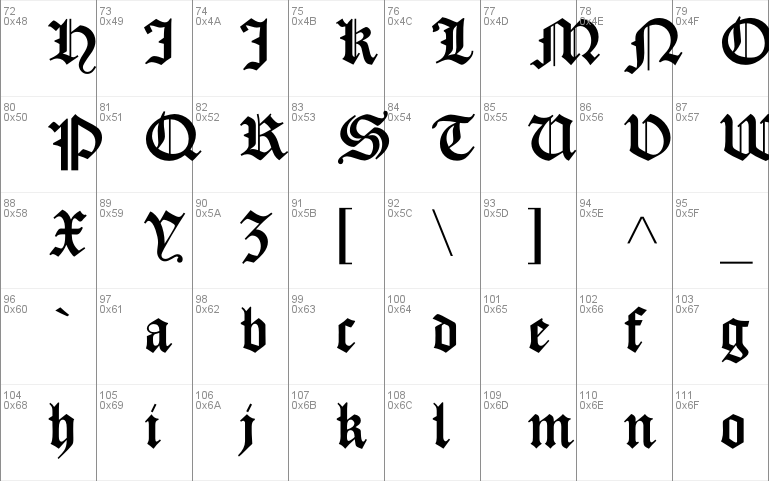 CaslonGotisch-Normal font