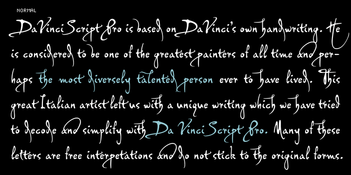 PF DaVinci Script Pro font