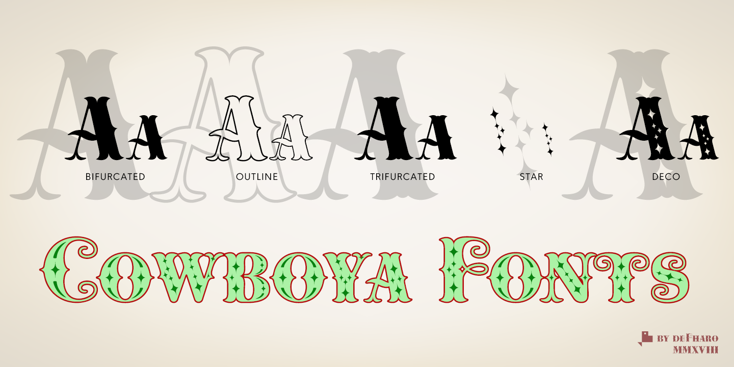 Cowboya Bifurcated font