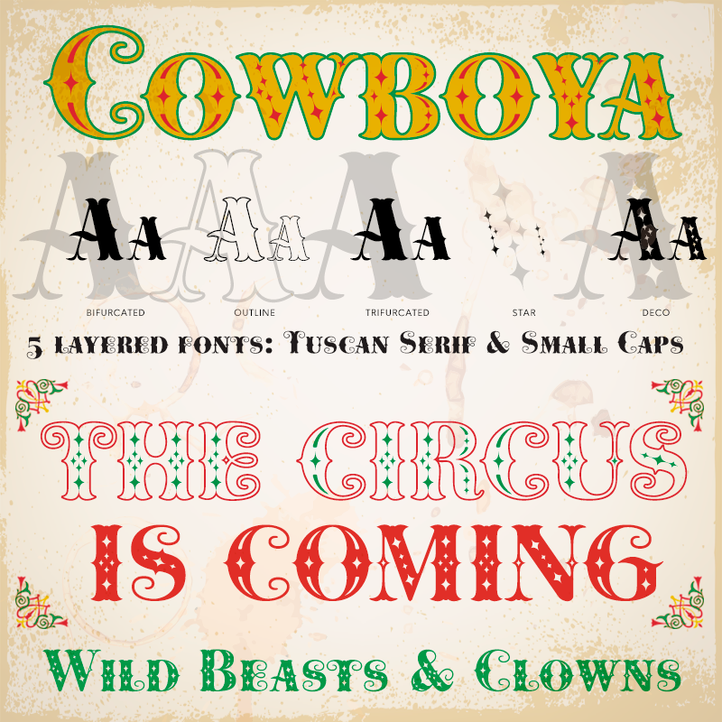 Cowboya Bifurcated font