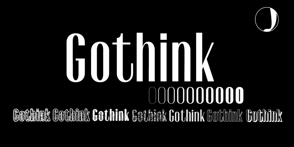 Gothink extralightcondensed font