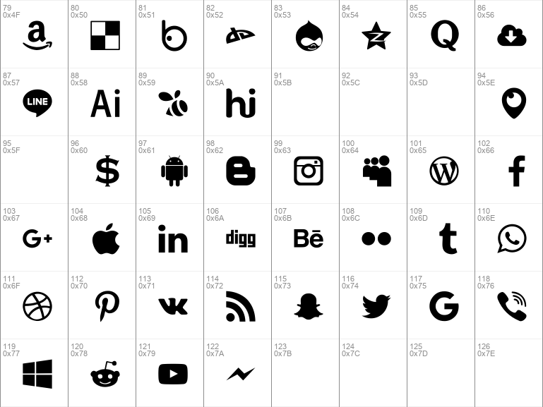 Download free Type Icons font, free Type Icons.ttf Regular font for Windows