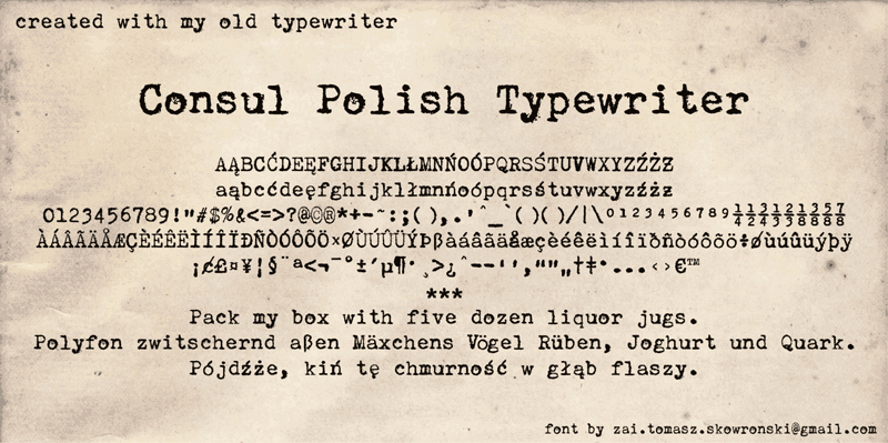 zai Consul Polish Typewriter font