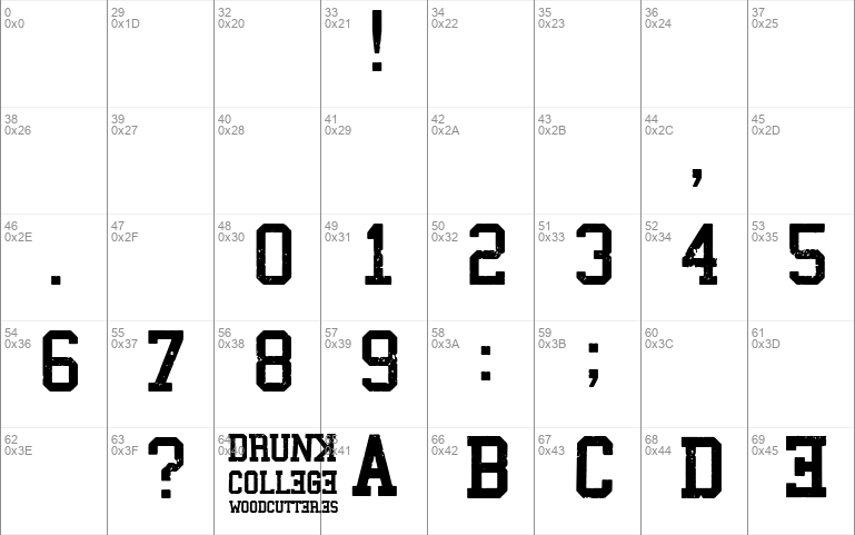 Drunk College font