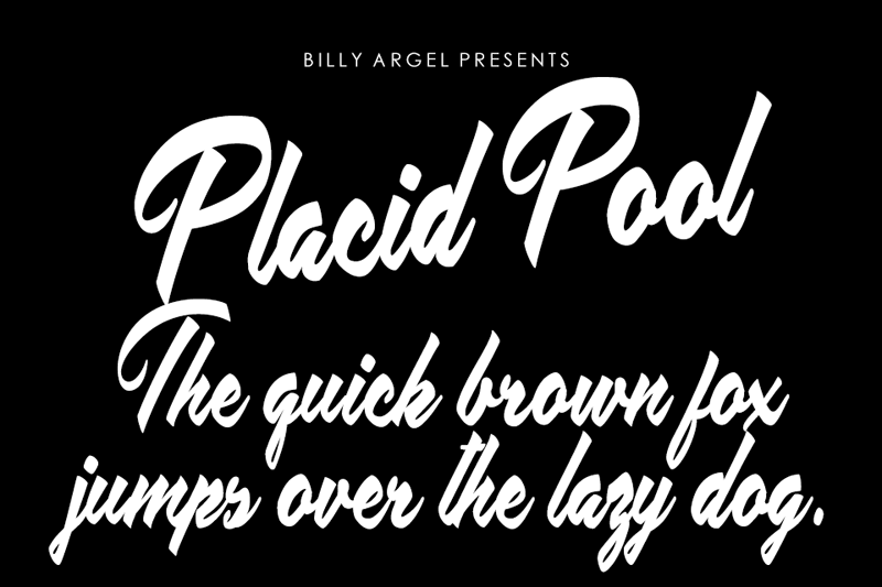 Placid Pool Personal Use font
