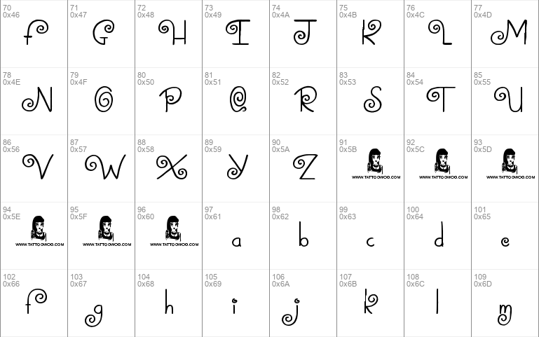 Swirly Tops font