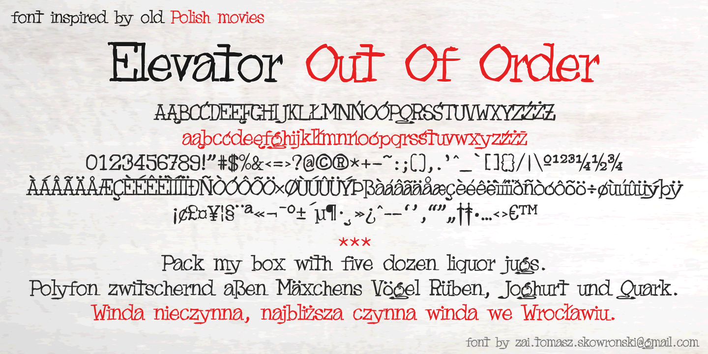 zai Elevator Out Of Order font