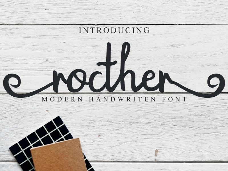 rocther script font