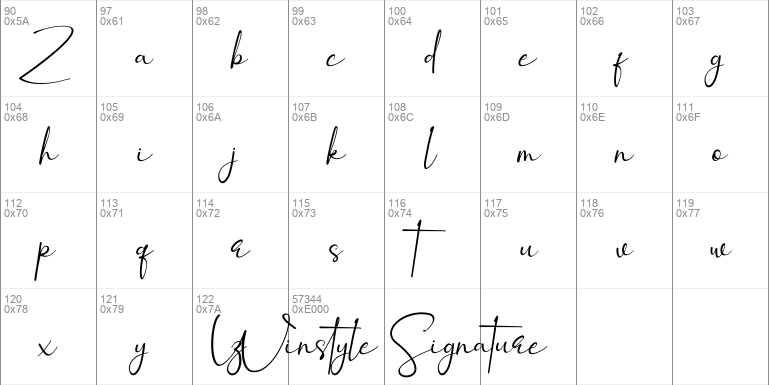 Winstyle Signature Demo font