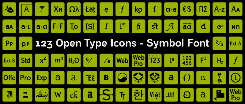 Icons OpenType font