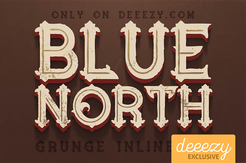 Blue North Inline Grunge font