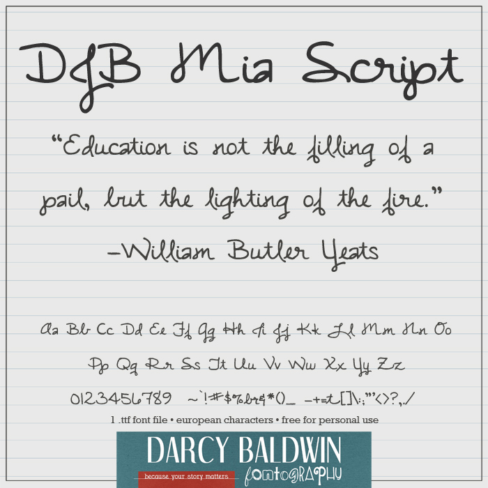 DJB MiaScript font